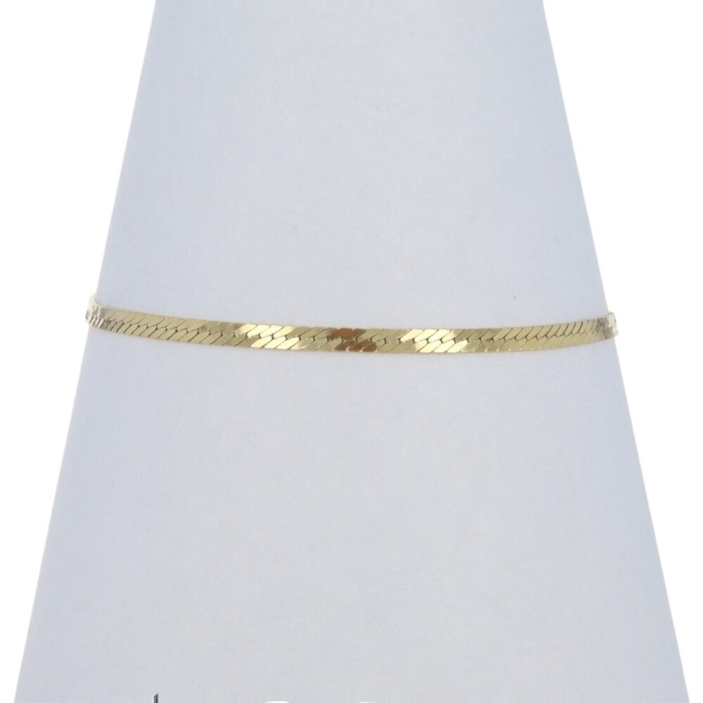 Yellow Gold Herringbone Chain Bracelet 7" 14k